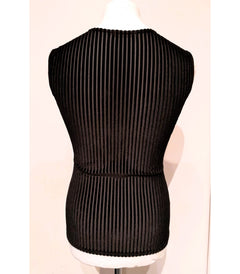 Mesh Samt Shirt Ärmellos