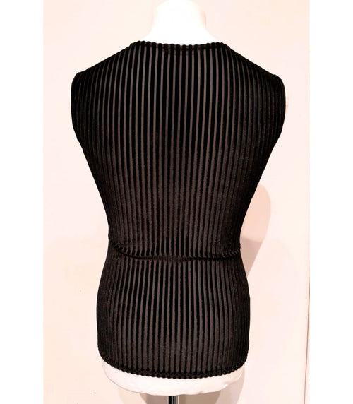 Mesh Samt Shirt Ärmellos