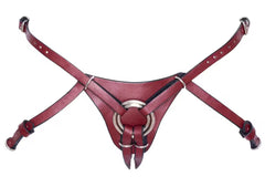 Suspender belt made of leather, adjustable