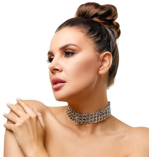 Leather collar with leash SET