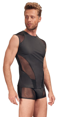 Mattlook Shirt mit Netz