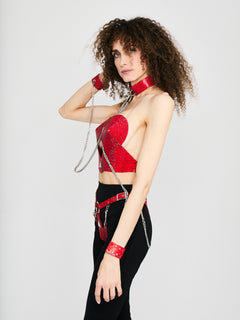 Kristall Halsband mit Fesseln