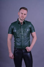 Lederhemd mit Druckknöpfen