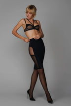 Bleistiftrock mit Mesh