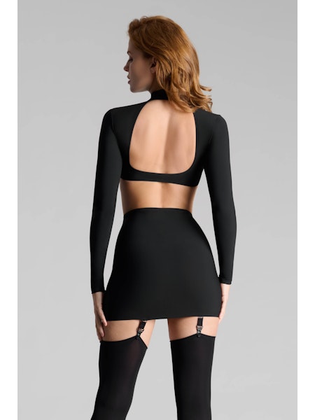 Crop Top Langärmlig mit Schnürung