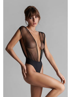 Mesh Body mit tiefem Ausschnitt