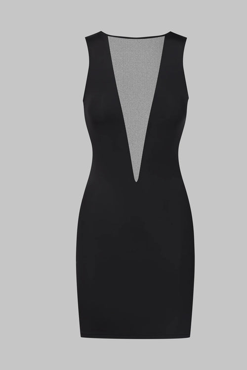 Stoff Kleid mit Einsatz