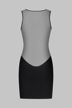 Stoff Kleid mit Einsatz