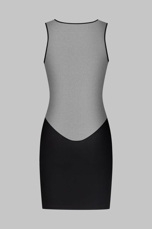 Stoff Kleid mit Einsatz