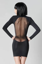 Stoff Kleid Langärmlig