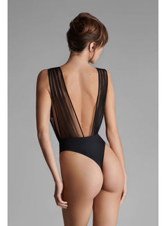 Mesh Body mit tiefem Ausschnitt