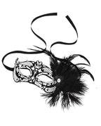 Metal mask with feather