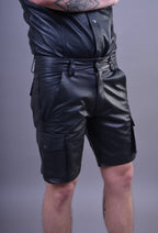 Leather Cargo Shorts