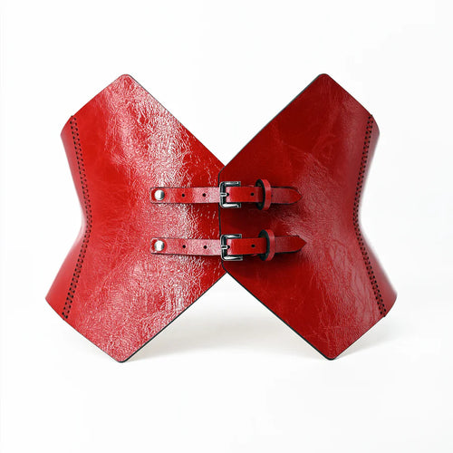 Patent leather corset belt