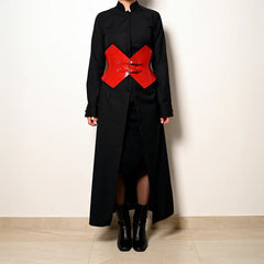 Patent leather corset belt