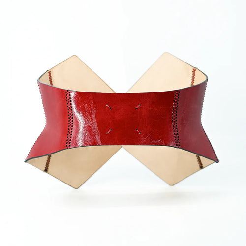 Patent leather corset belt