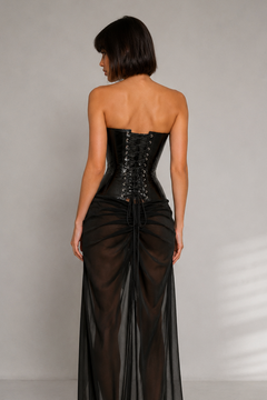Leather half bust corset