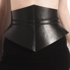 Leather bodice corset belt