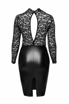 Wetlook Kleid mit Spitze Plus-Size