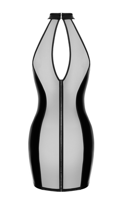 Wetlook Kleid mit Mesh