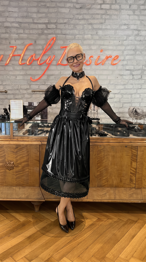 Luxus Dirndl Lackleder SET