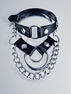 Leather Collar with Chain