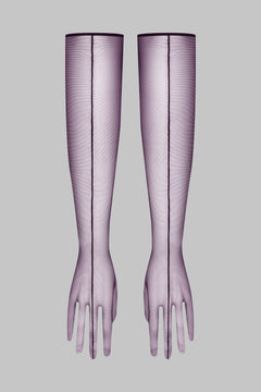 Long patent leather gloves