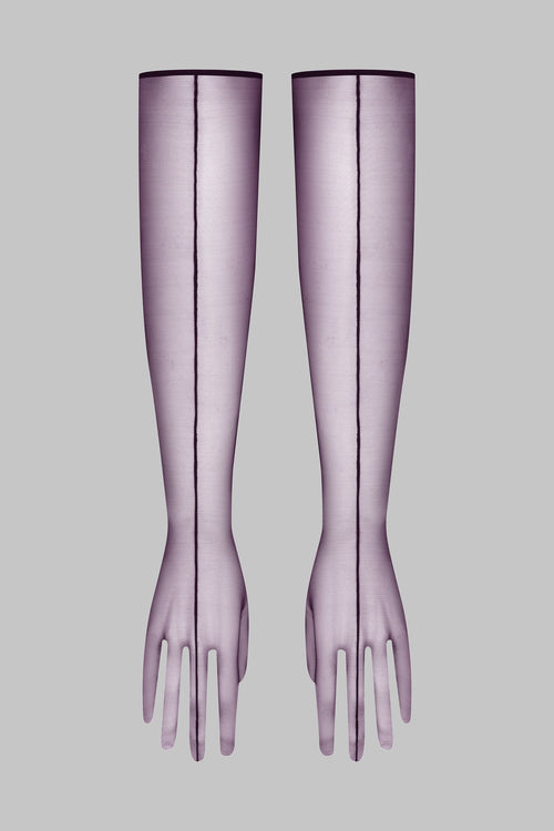 Long patent leather gloves