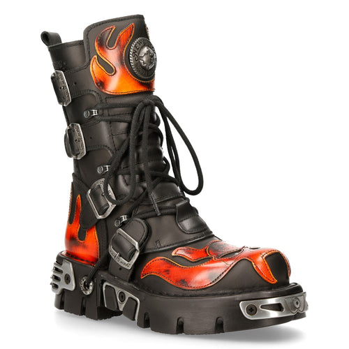 Leder Stiefelette mit Design