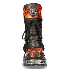 Leder Stiefelette mit Design