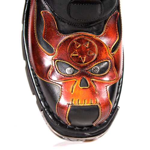 Leder Stiefelette mit Design