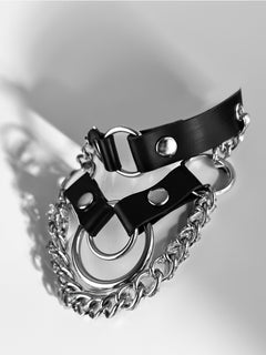 Leather Collar with Chain