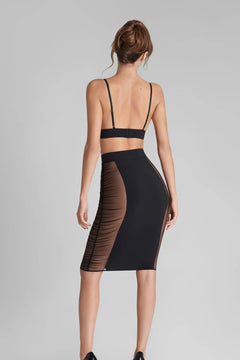 Skirt with transparent inserts