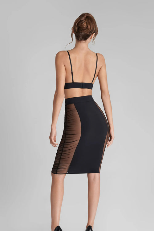 Skirt with transparent inserts