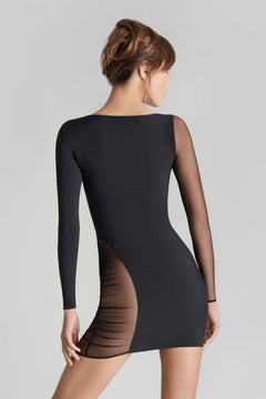 Asymmetrisches Kleid Langarm