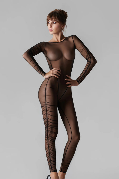 Transparent catsuit backless