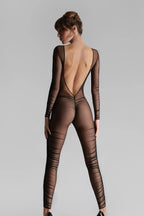 Transparent catsuit backless