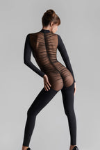 Catsuit mit transparentem Rücken