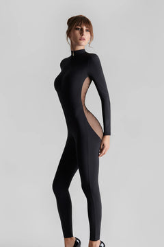 Catsuit mit transparentem Rücken