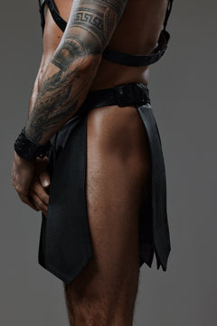 Real leather gladiator skirt