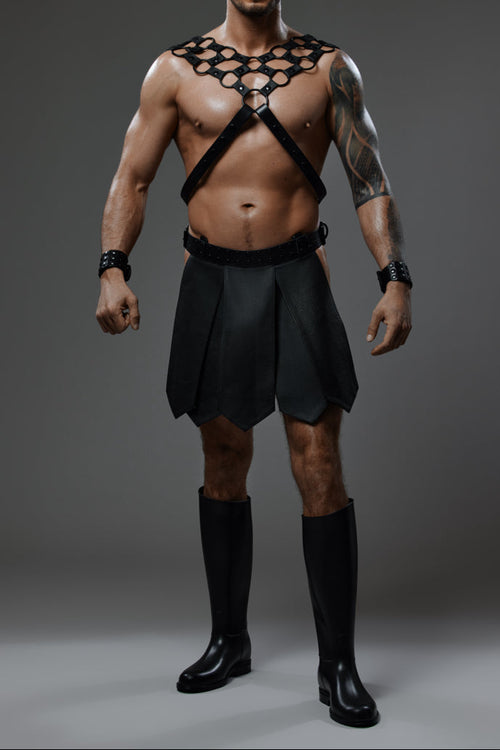 Real leather gladiator skirt