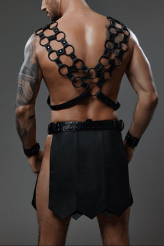 Real leather gladiator skirt