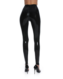 Latex leggings with zipper
