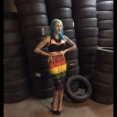 Latex Netz Rock Regenbogen