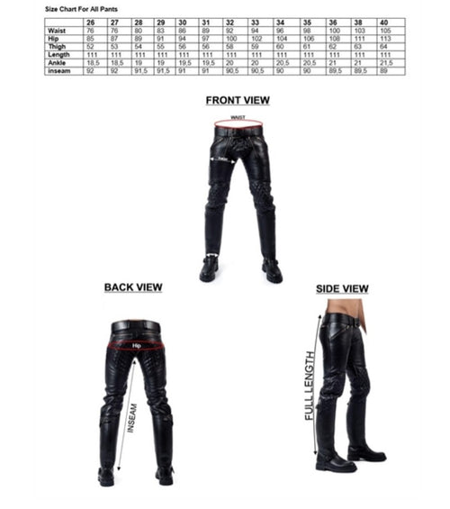 Luxus Leder Jeans mit Polster