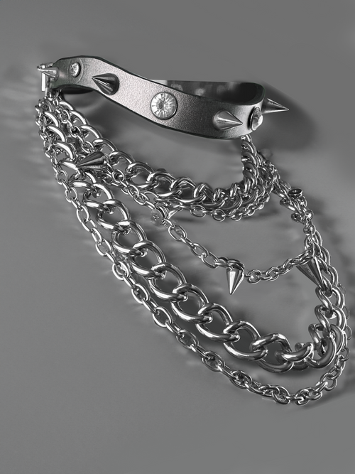 Leather collar with rivets