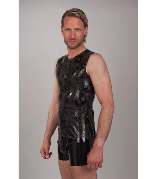 Latex shirt with skulls
