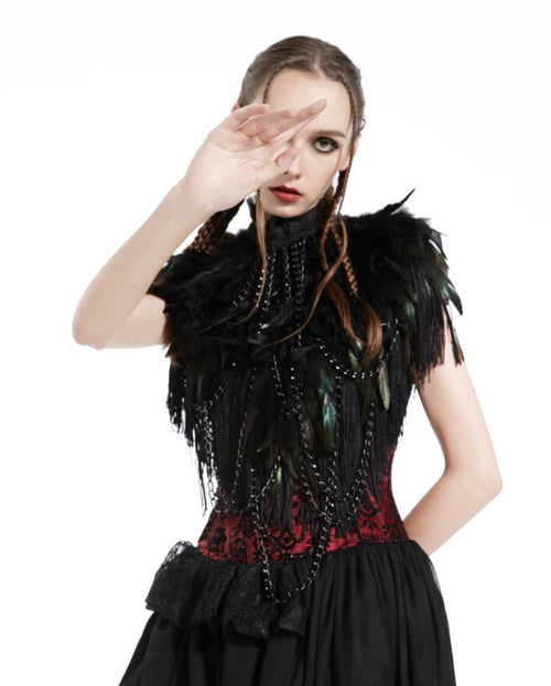 Feather jewelry bolero