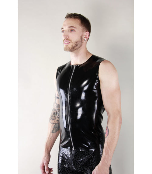Sleeveless latex top