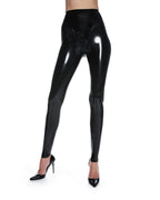 Latex leggings with zipper
